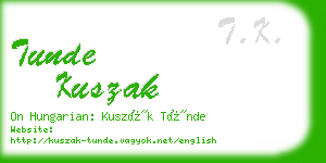 tunde kuszak business card